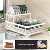 Double-Layer Carbon Steel Kitchen Dish Drying Rack