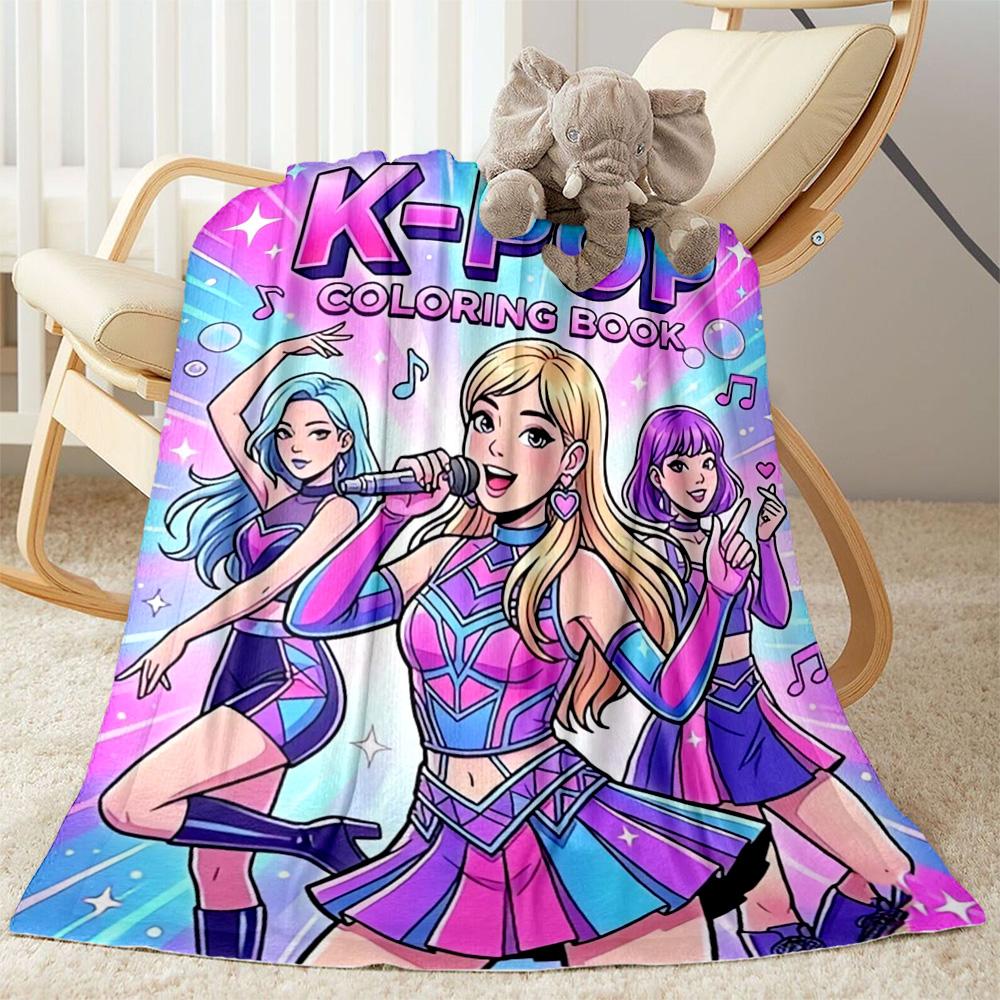 1pc K-pop Glow Blanket Comfortable Soft Lightweight Multi Purpose Blanket for Travel Camping Picnics Sofa Office Bedroom Perfect Gift for Friends