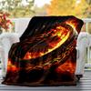 1pc One Ring Fire Fantasy  - Throw Blanket, Soft, Flannel Blankets, Living Room,  All Seasons Use-1021163
