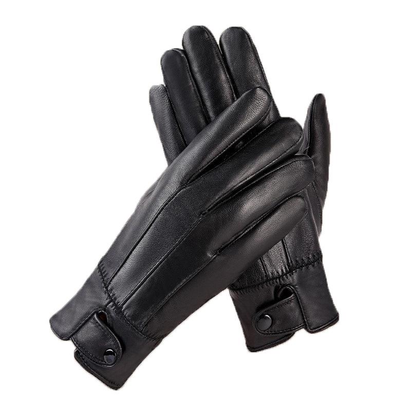 

WTEMPO 1 пара из искусственной кожи, теплые плюшевые перчатки с длинными пальцами, осень-зима, уличные велосипедные перчатки из искусственной кожи, черные перчатки 1 pair чёрный