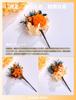 [FLORAL DATE] Hair Ornament Set for Coming-of-Age Ceremony, Furisode, Graduation Ceremony, Hakama, Preserved Flowers, Dried Flowers, Orange & Yellow,