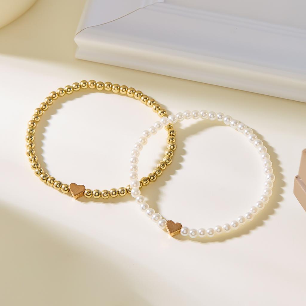 Light Luxury Love Pearl Double-layer Bracelet Ins Wind Five-pointed Star Beaded Bracelet Niche Stacked Women's Jewelry