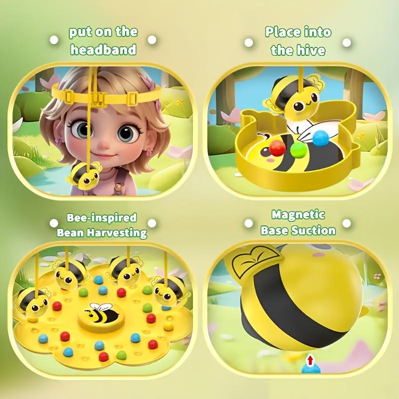 Magnetic Bee and Sugar Bean Picking Toy,Parent-Child Interactive Learning Game,Includes Bees,Ladybugs,and Colorful Beads,Educational Magnetic Activity