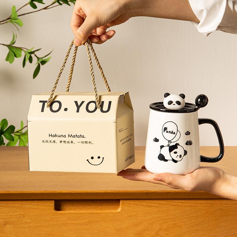 Souvenir Graduation Gift Gift Practical Cup New Style Cute Panda Ceramic Mug Couple Water Cup Teacher