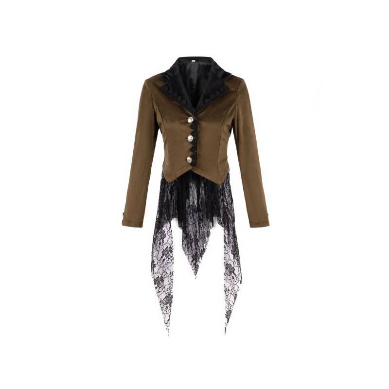 Medium Coat Long Fashion Slimfit Trench Dark Tie Collar Court Tuxedo Cosplay