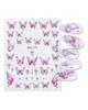 Colorful Butterfly Laser Manicure Decor Sliders Relief Engraved 5D Embossed Nail Stickers Nail Art Sticker Decal