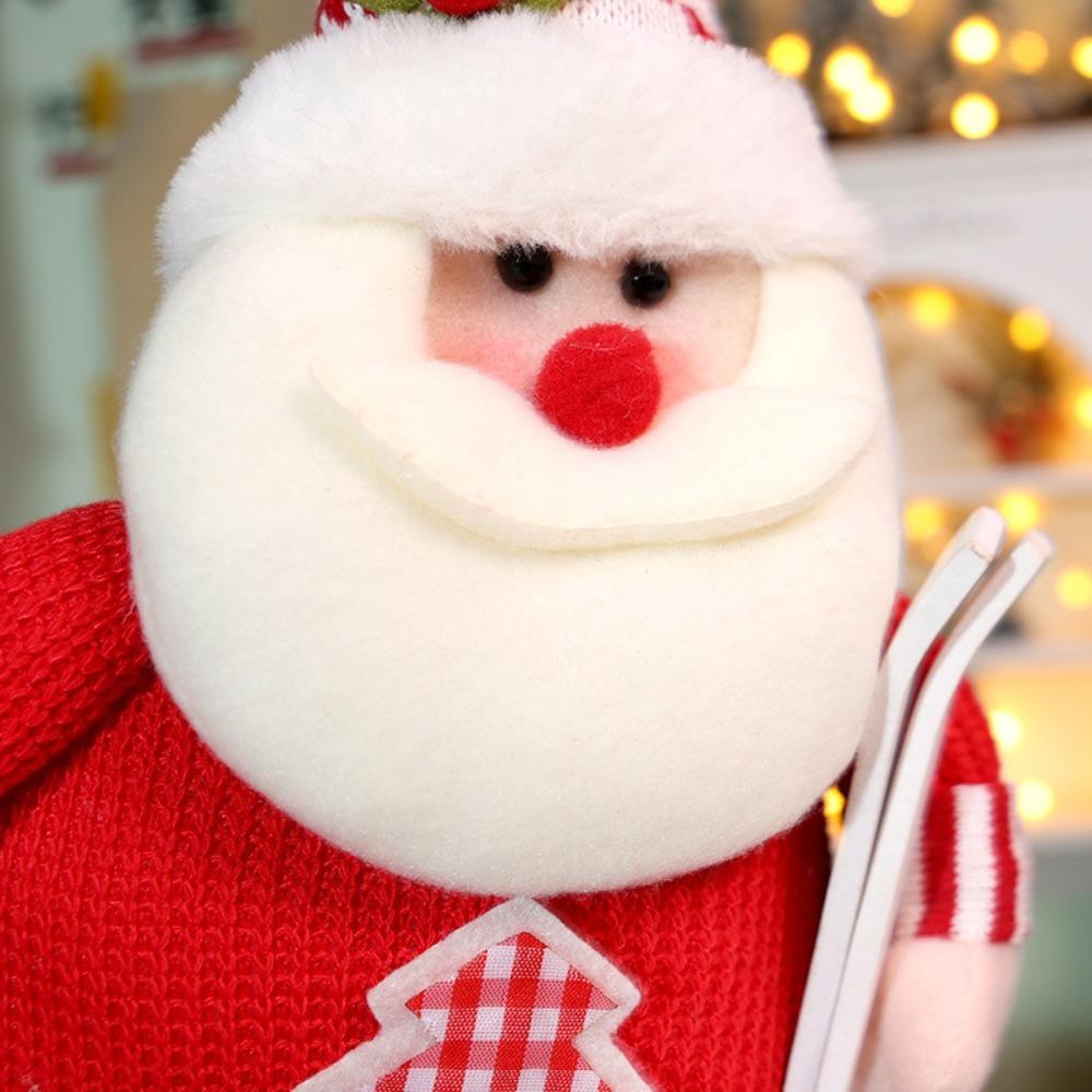 Knitted Style Christmas Telescopic Doll Standing Posture Christmas Ornament  Wall Decoration