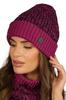 Apricot Colored Youth Hat with Turn-Up Color Fuchsia