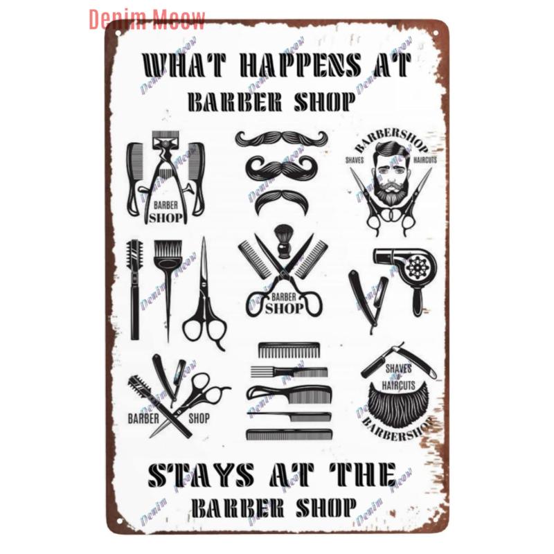 Hair Cutting Retro Plaque, Metal Signs, Barber Shop, Vintage Painting, Wall Posters, Bar, Pub, Shave & Haircut, Home Decor, WY28