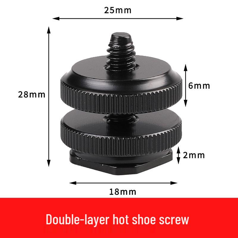 1/4 Layered Multi-Head Hot Shoe Bracket for Fill Light & Microphone.