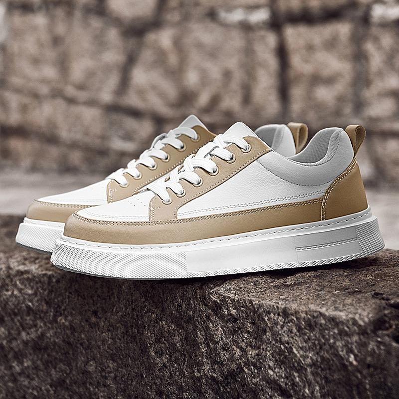 Fashion Fashion Genuine Leather Men Vulcanized Sheos New Leisure Walk Skateboard Footwear Sneakers Casual Athletic Shoes Tenis Masculino