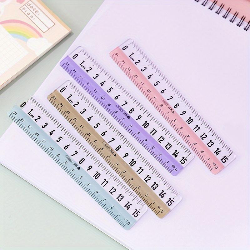 5Pcs Clear Acrylic Straight Ruler with Large Numbers, Measuring Tool for School and Office