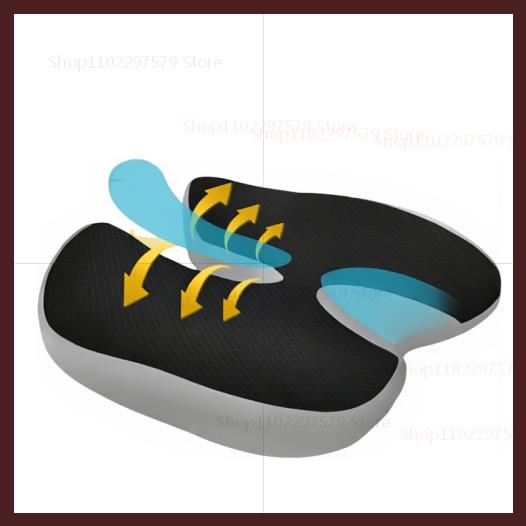 

Office Chair Memory Foam Car Seat Cushion Heightening Pain Relief Comfort Butt Pad Non-Slip Interior Accessory for Car Home серый