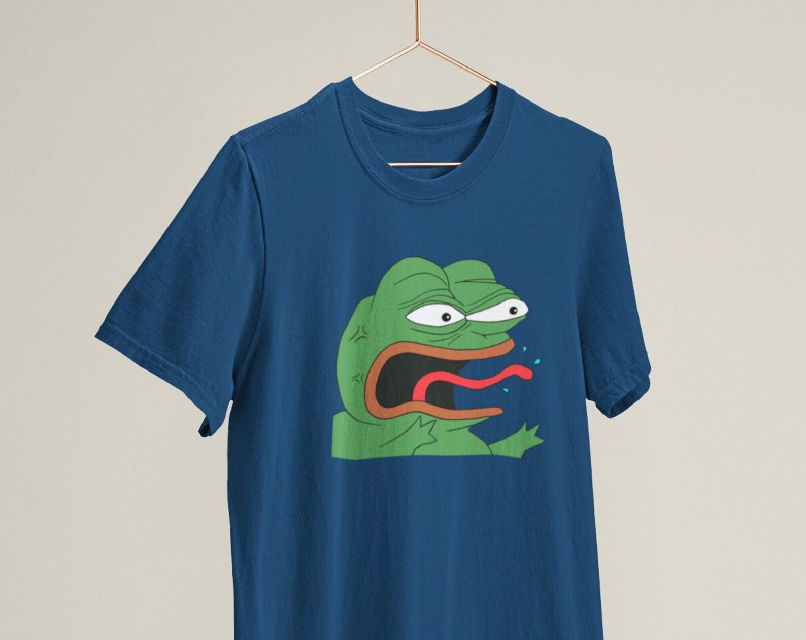 Angry Pepe Frog Meme Screaming/ Heavyweight cotton unisex T shirt with print tee top 2XL