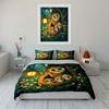 Cute Owl Family Decorative Set Bedding Set With 1 Duvet Cover 2 Pillowcases Single Double King Queen, Gift
