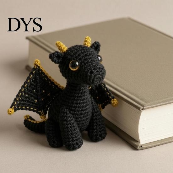 Crochet Dragon Doll with Card, Emotional Support Handmade Decor, Mini Decor Knitting Ornament, Inspirational Gifts for Family Friends Toy