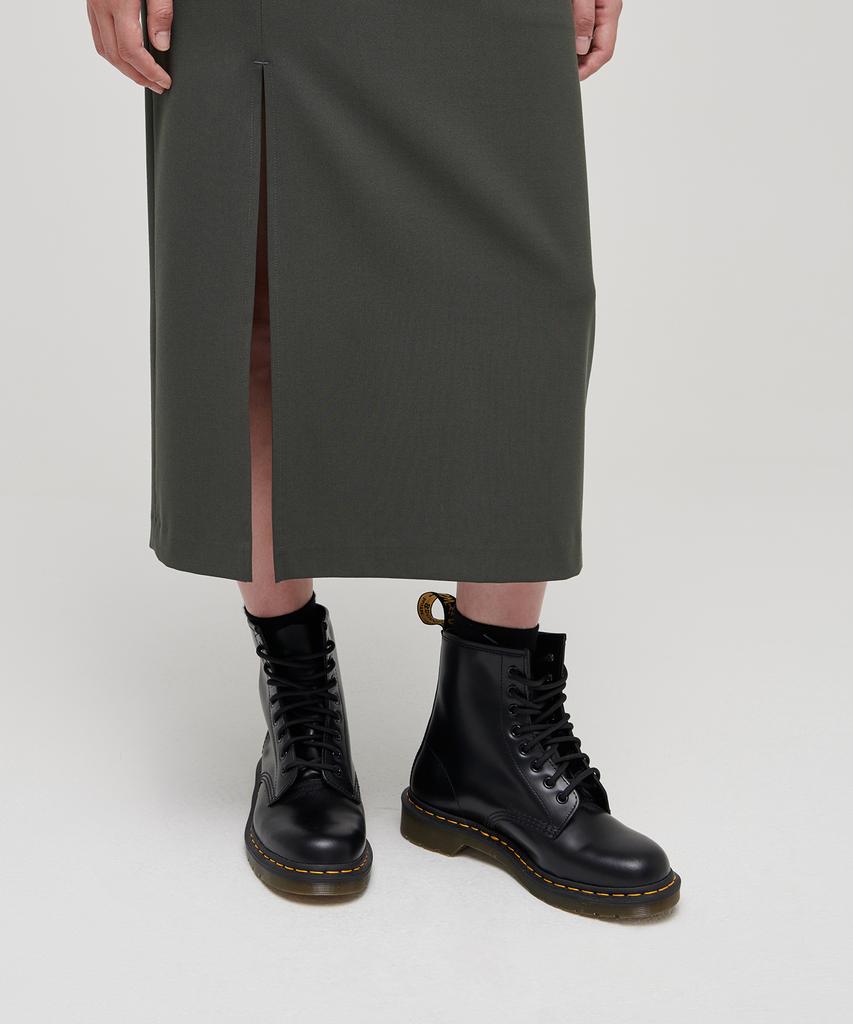 MUSINSA STANDARD WOMAN Women'S High-Waisted Slit Long Skirt [Dusty Khaki]