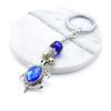 Blue Crystal Turtle Keychain with Blue Eyes