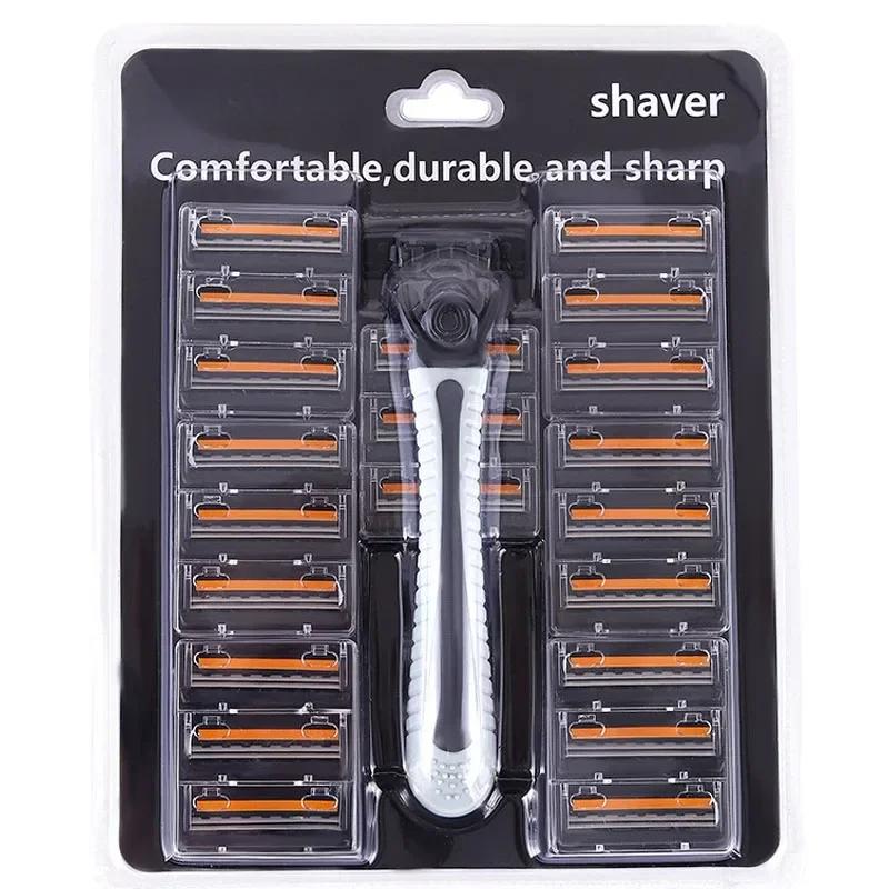 Rasierer Brandneues Design Herrenrasierer Rasieren zweilagiger Rasierer Wiederverwendbarer Rasierer Importierte Klinge Mehrwerkzeug Kopfwechsel Rasierklinge