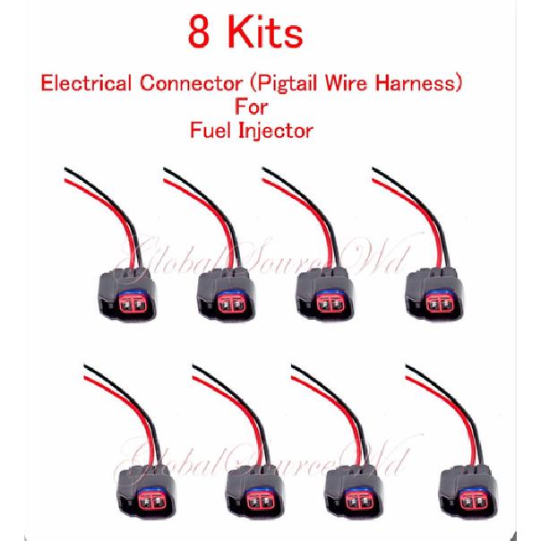 8 Kits Pigtail Connector of Fuel Injector FJ731Fits: Chrrysler Dogde Jeep Ram V8