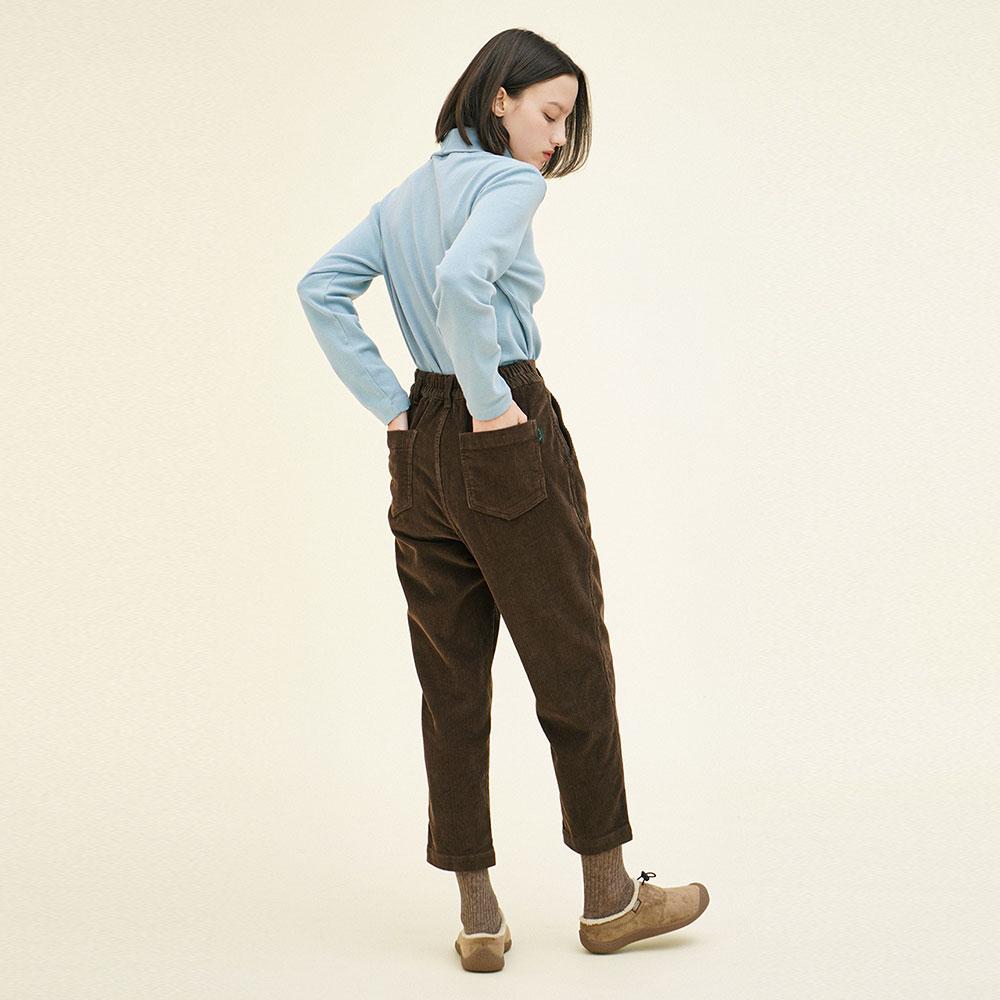 CHIQUITA [Winter '24] Tapered Cropped Pants (Corduroy) Brown 244504Sbr