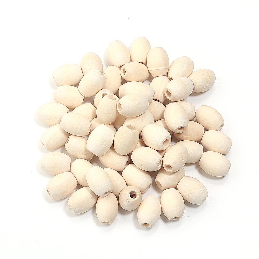 20-200Pcs Natural Oval Wooden Beads Large Hole Prayer Long Wood Bead Loose Spacer Beads For Bracelet Charms DIY Jewelry Findings