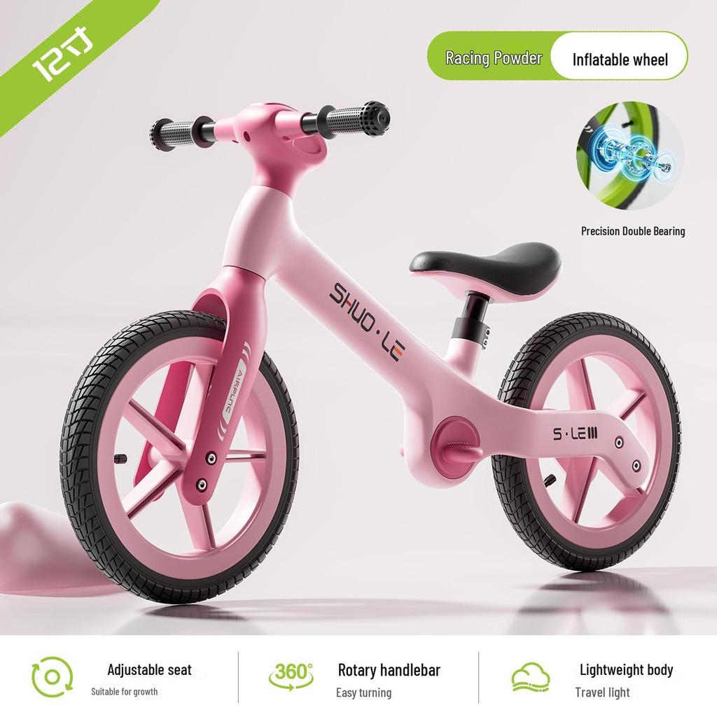 12-Inch Kids' Balance Bike for Ages 1-6: No Pedals, Two Wheels, Walker & Glider