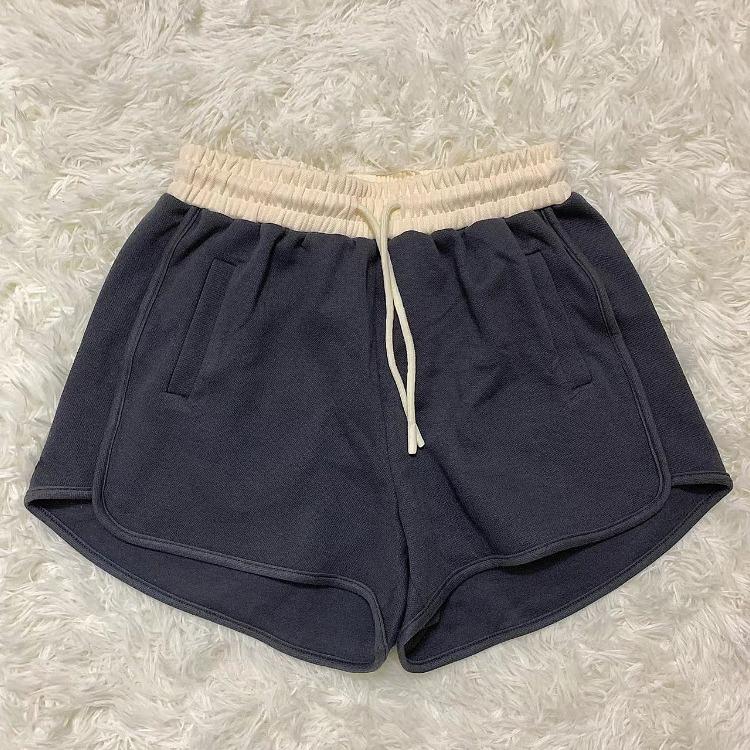 Contrasting Color Splicing Sports Shorts Women's New Summer High Waist Loose and Thin Small Relaxed Versatile Drawstring Hot Pants