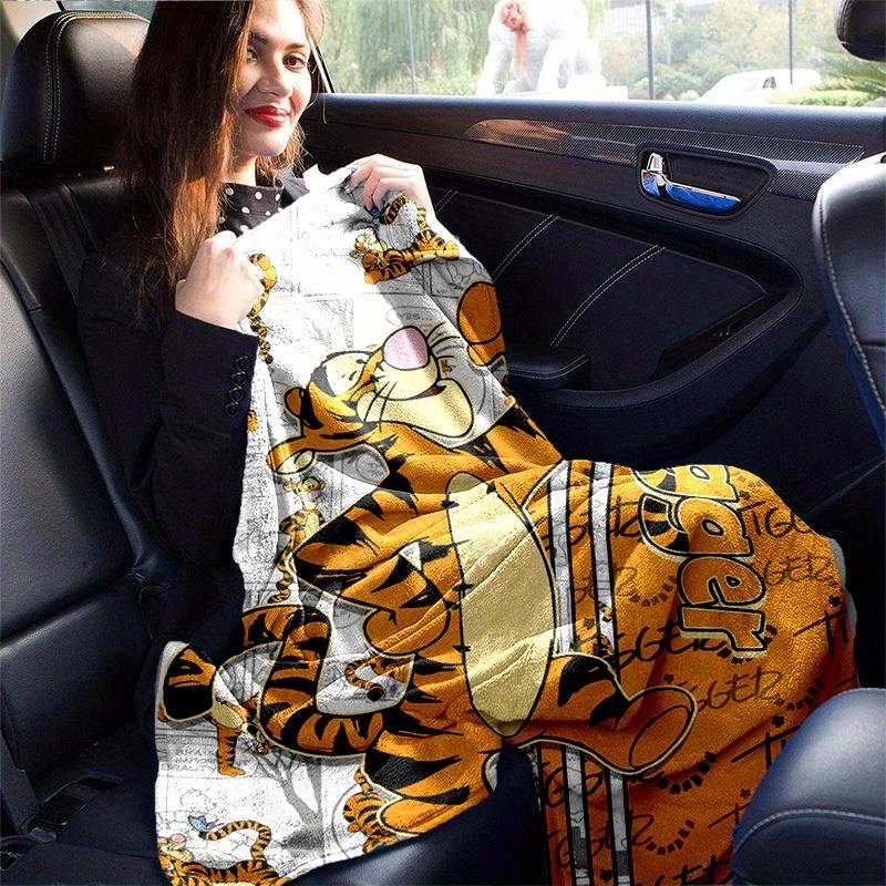 1pc. Cartoon Tiger Print Blanket, Seasonal Universal Home Decor,Soft Flannel Throw Blanket, Versatile & Cozy for Bedroom, Living Room, Trave