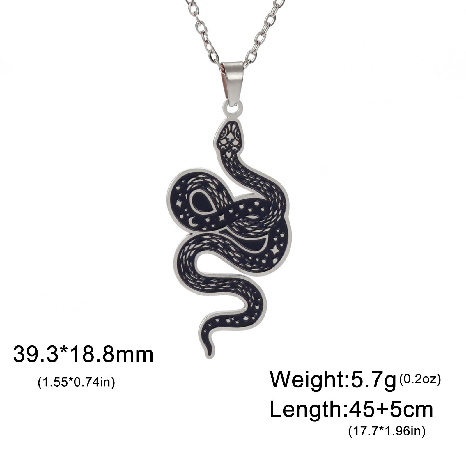 

Teamer Vintage Snake Stainless Steel Necklace Animal Pendant Choker Neck Chain for Women Couple Jewelry Valentine s Day Gifts 45 add 5cm
