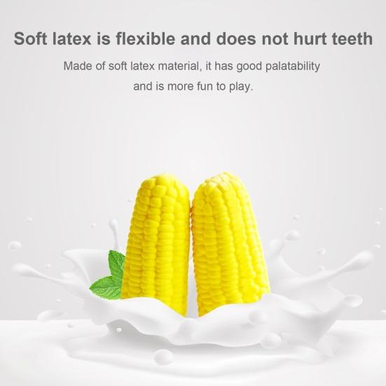 Yousheng Corn-shaped Dog Chew Toy Interactive Squeaky Corn Stick Teeth Cleaning Toy Funny Pet Sound Toy for Small Medium Large Breed