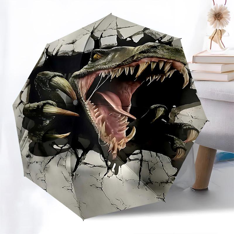 1pc Dinosaur Wall Umbrella with 8 Iron Ribs and a Plastic Handle, Automatic Opening and Closing, and Daily Use.1083