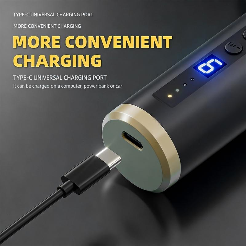 Cordless Portable Adhesive Dispenser Featuring Interchangeable 10cc and 30cc Adapters and Adjustable Dispensing Settings