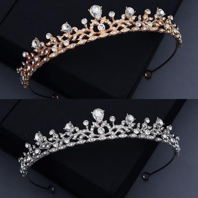 Alloy Bridal Crown Tiara Micro Pave Zircon Wedding Tiara New Party Hair Jewelry  Ceremony