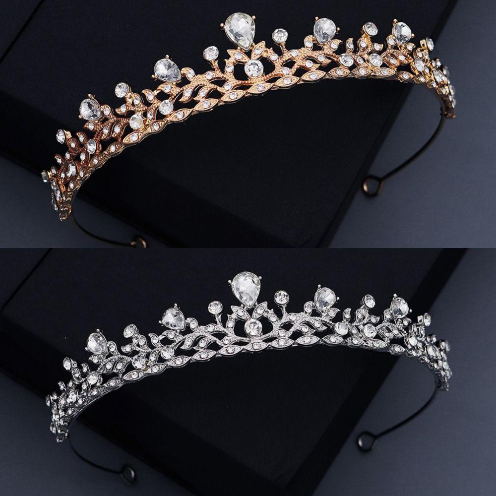 Alloy Bridal Crown Tiara Crystal Rhinestone Wedding Tiara New Party Hair Jewelry  Birthday