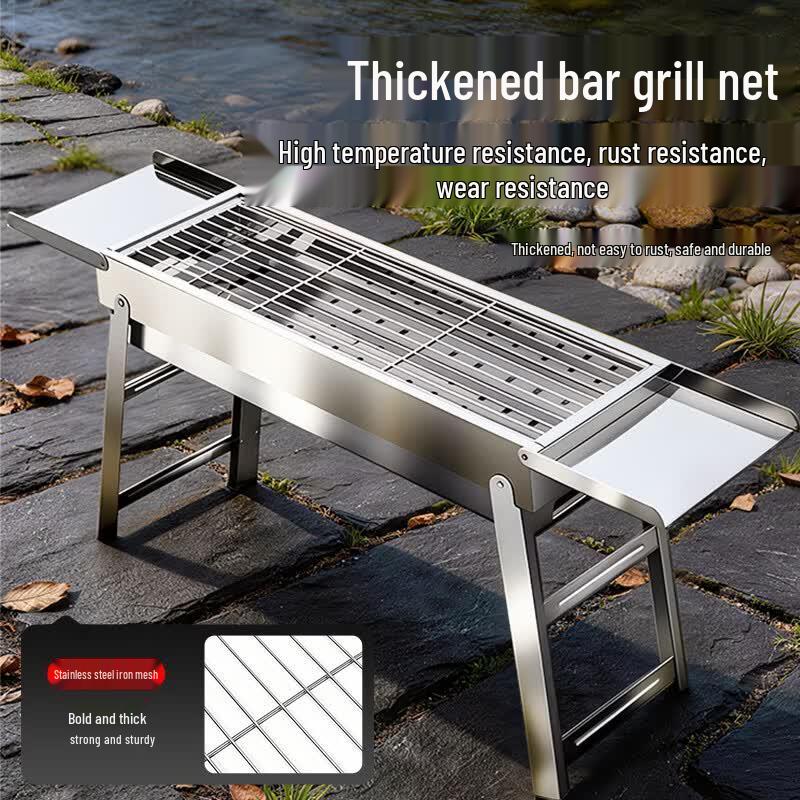 Portable Foldable Stainless Steel Charcoal BBQ Grill