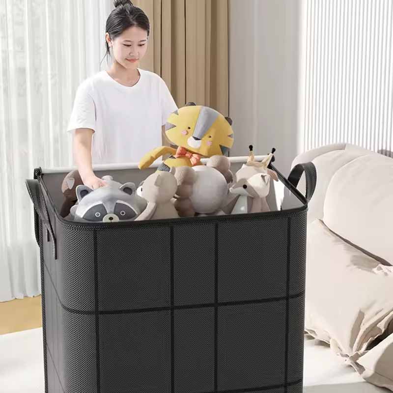 Super Large Capacity! Thick Black Woven Storage Bag For Home Use, Clothes, Blankets, Cotton Quilts, Organizing And Moving Tools