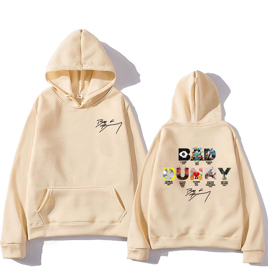 Bad Bunny Album Tour Grafik Hoodie Herren Damen Vintage Sweatshirts Langarm Fleece Mode Streetwear Kleidung