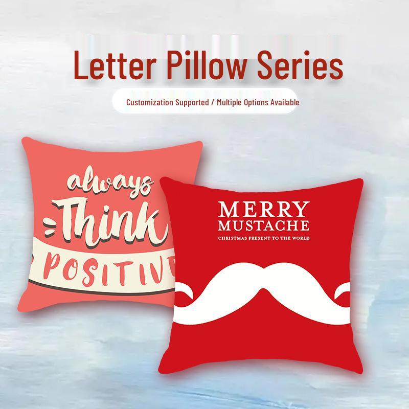 INS Style Faux Soft Throw Pillow Cover - Letter Print Home Decor for Sofa & Living Room