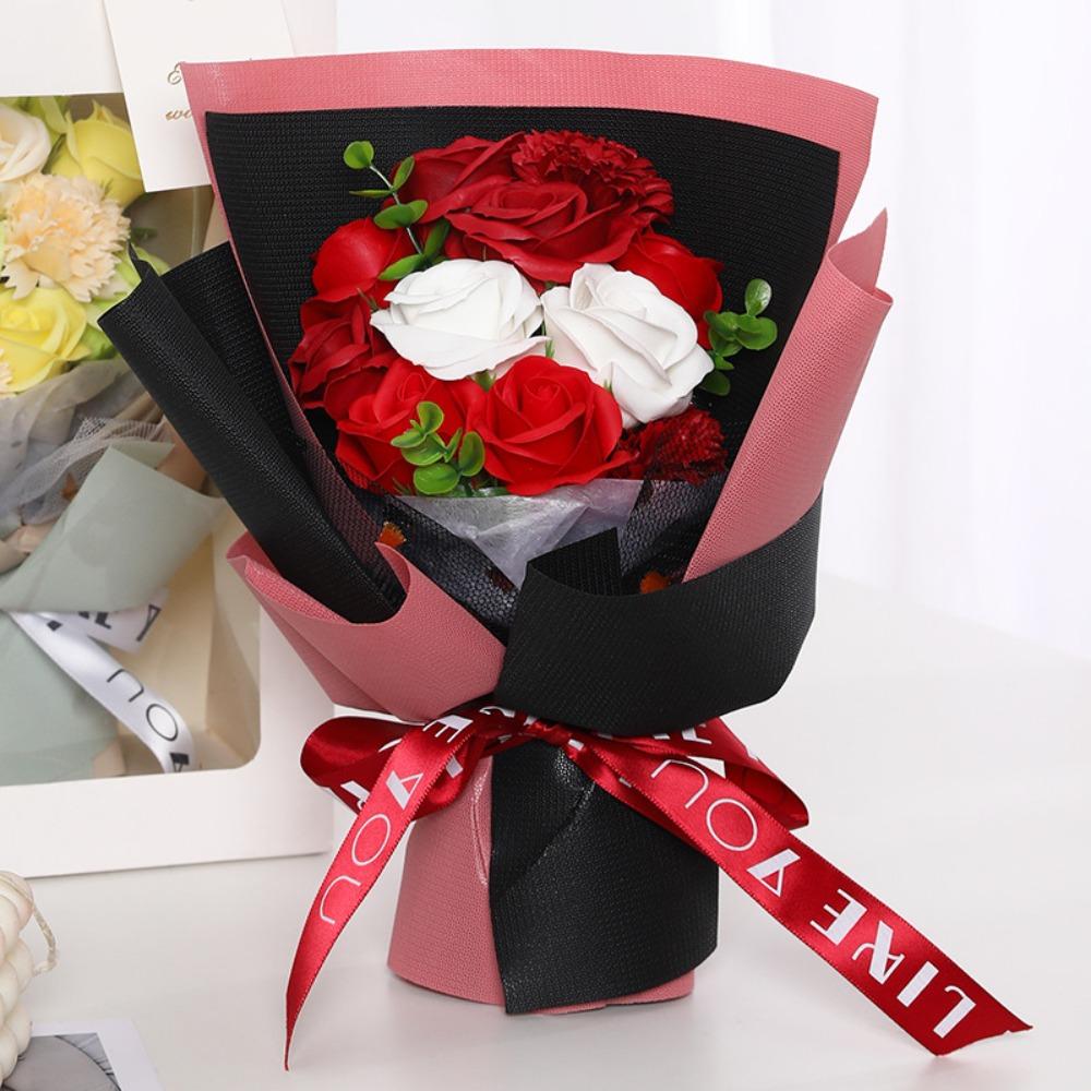 

11 Flowers Rose Bouquet Artificial Hand Holding Soap Flower Gifts Artificial Flowers Valentine Day червоний