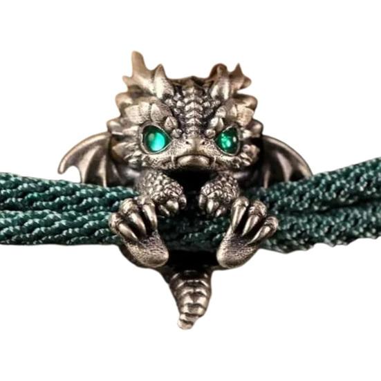 Dragon Bracelet Twisted Rope Retro Chinese Style Polished Alloy Lightweight Hip-Hop Wrist Accessory Unisex Bangle Jewelry