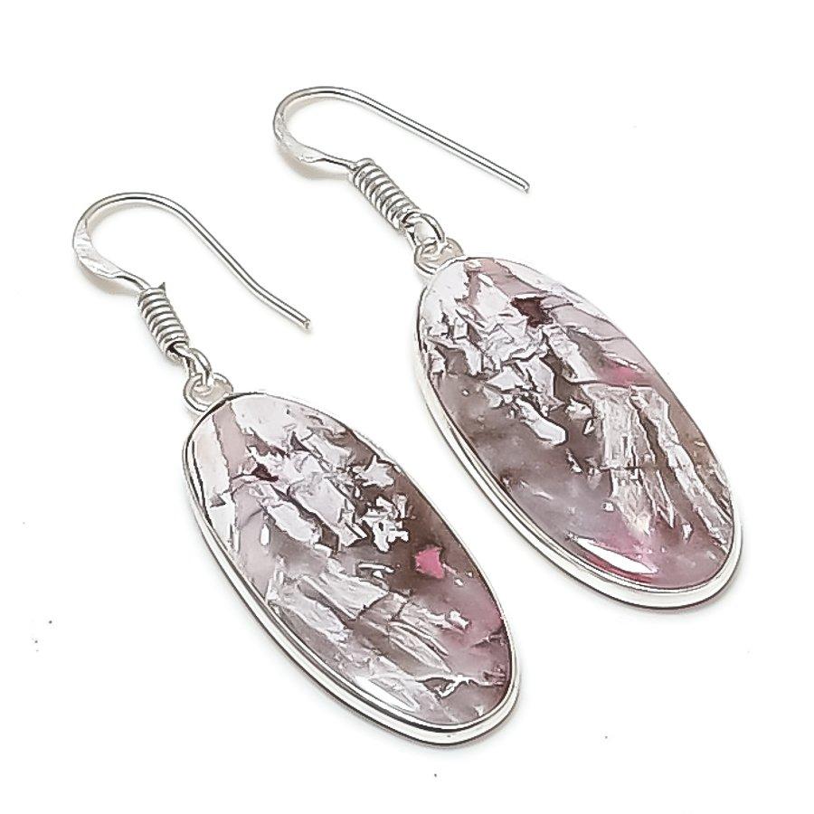 

Натуральный Кобальтовый Камень Ручной Работы Серьга из Стерлингового Серебра 925 пробы 1.97 AEE-11142