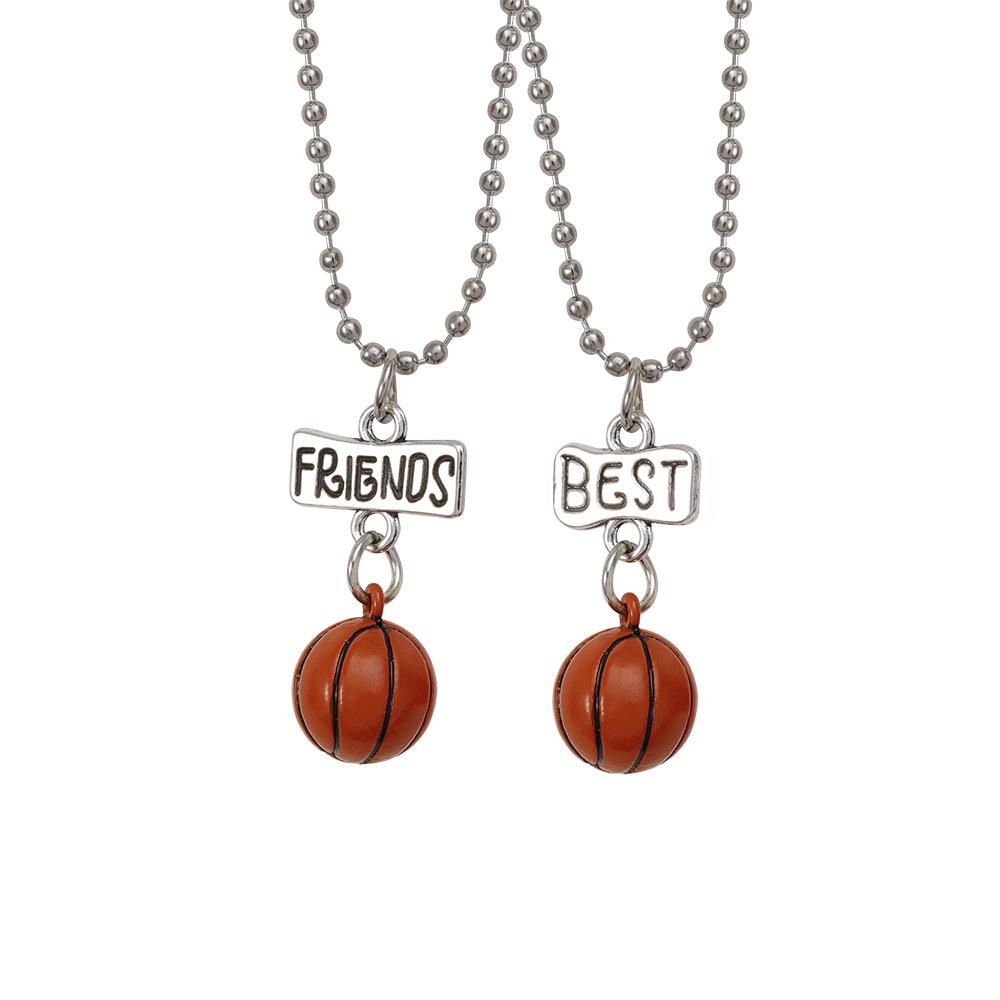 Children's Sports Pendant - Basketball & Football Friendship Necklace