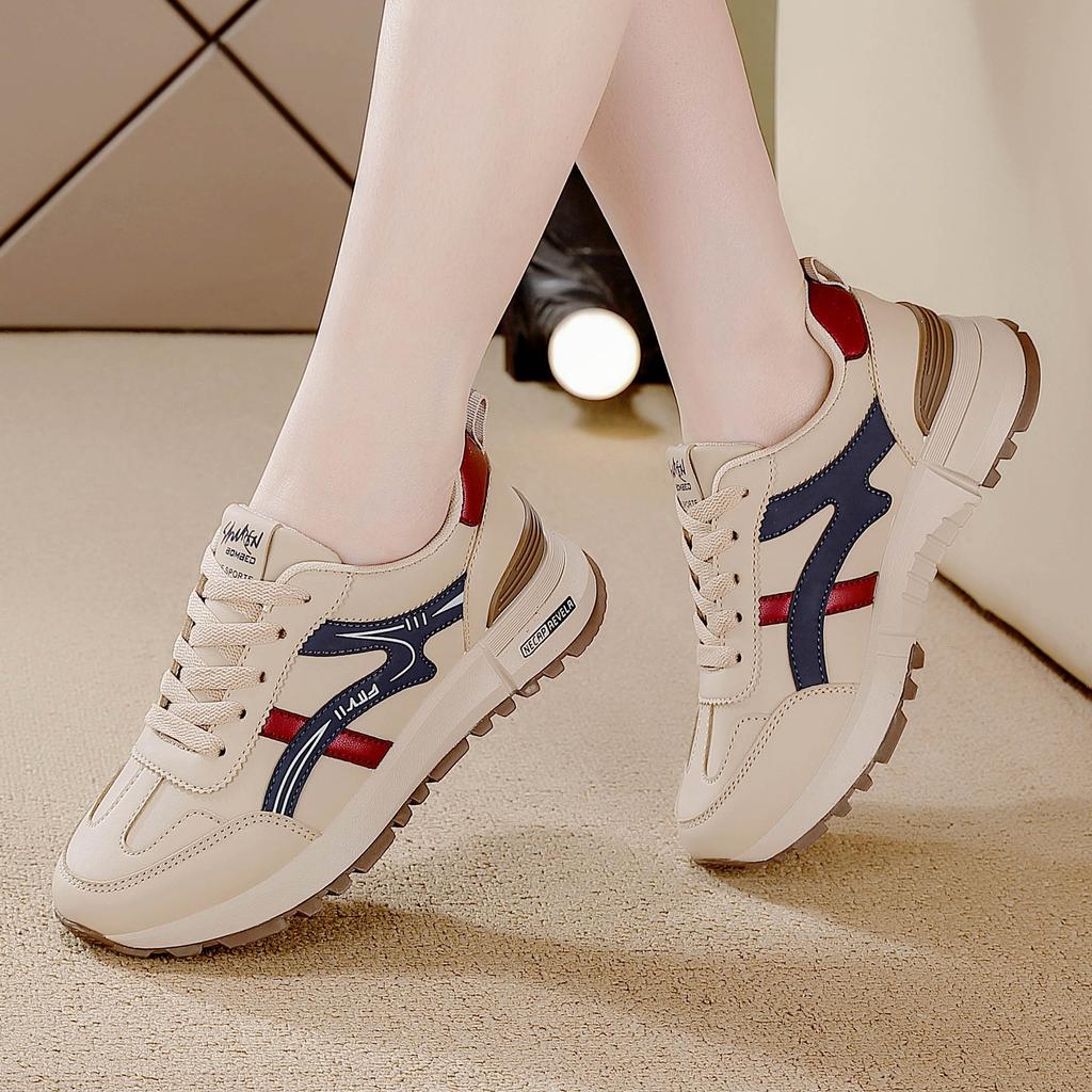 Leder-Sneaker in Übergröße Damen-Laufschuhe Frühjahr 2025 neue Mode lässig vielseitig Dad-Einzelschuhe Damen