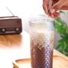 Fish Scale Pattern Cover Band Straw Glass Summertime Cold Water Bottle Milk Tea Cup High Appearance Level Juice Glass Coffee Cup