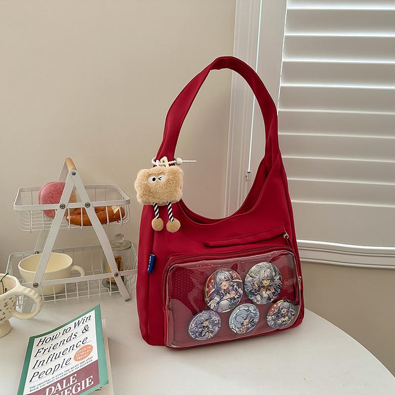 College wind pain bag Japanese ins transparent backpack large capacity simple shoulder messenger bag fashionable girl messenger bag