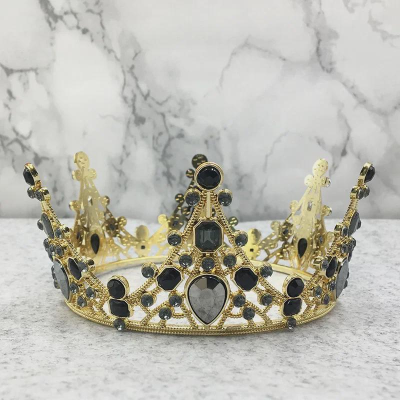 Retro Black Baroque Crown for Cake Decoration