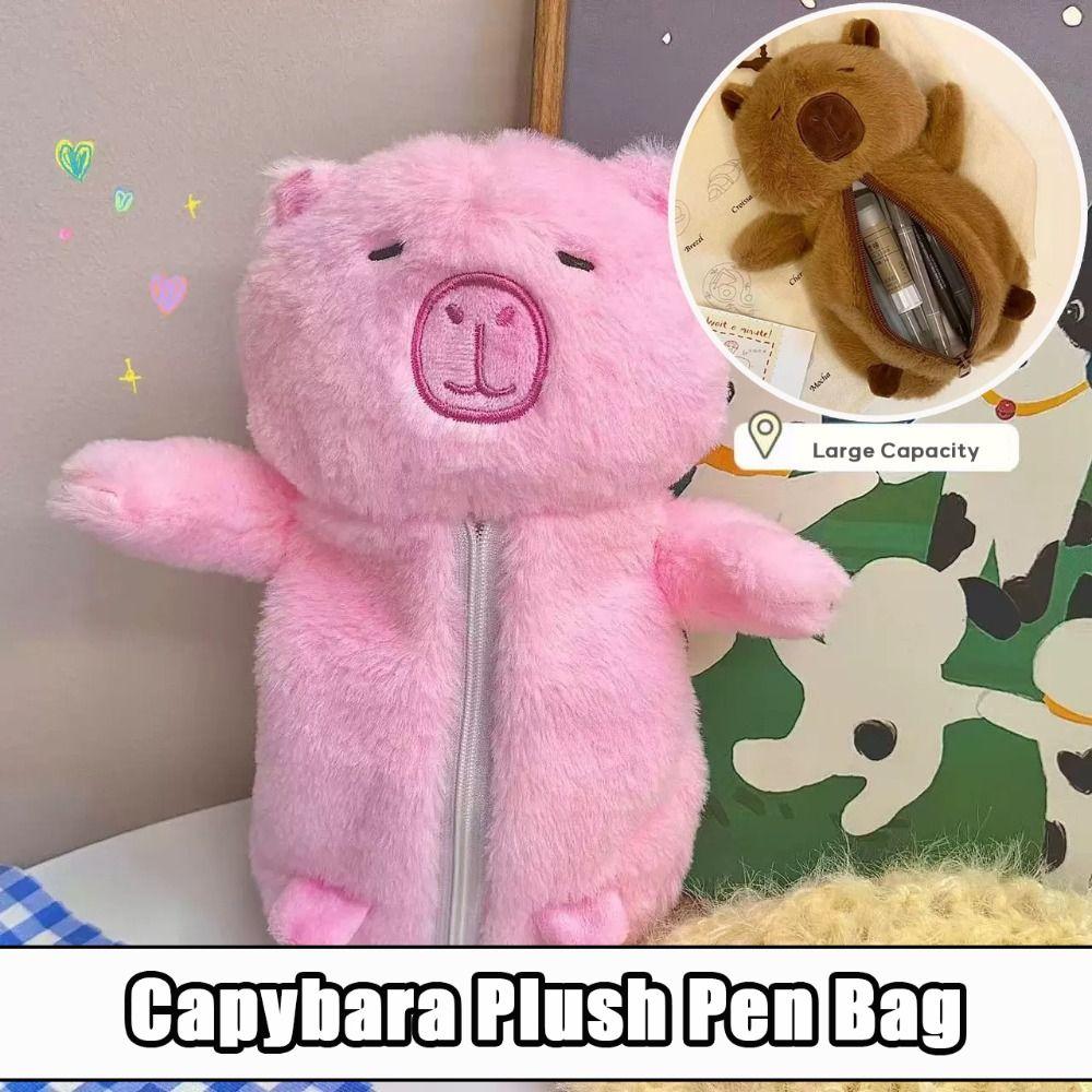 Large Capacity Pen Bag Capybara Toy Storage Bag High Quality Stationery Organizer  Gift