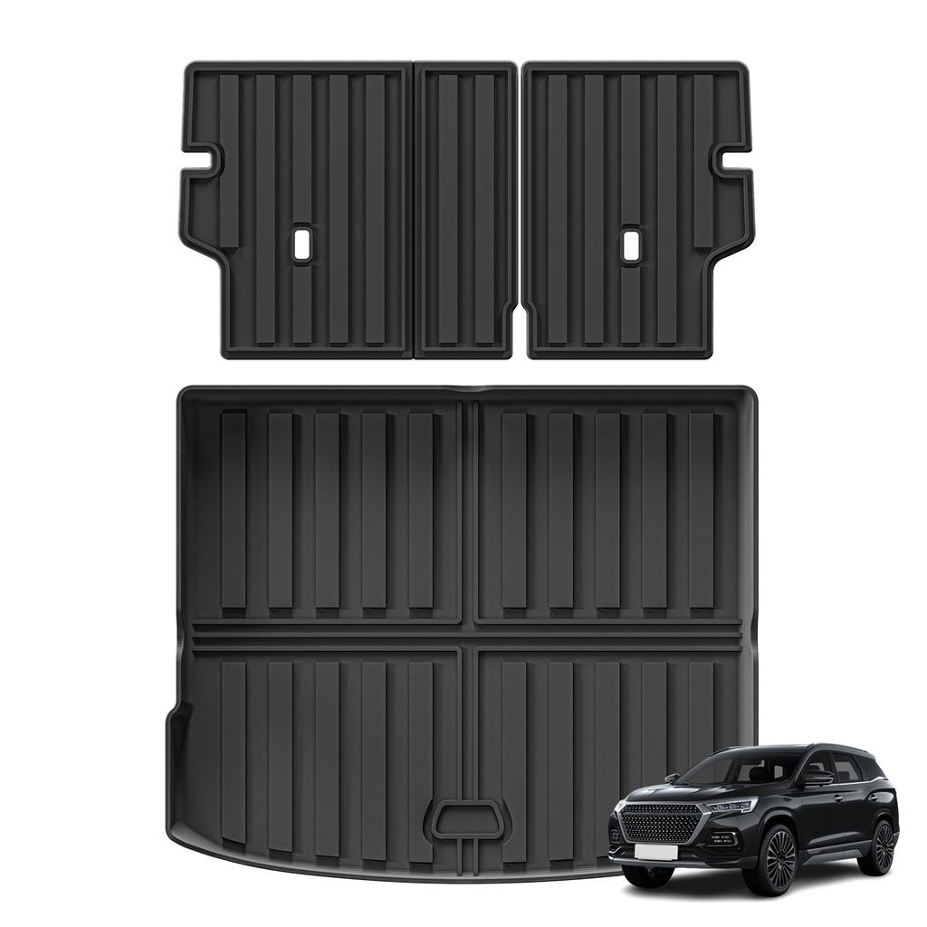 Smabee Left Drive for Chery Jetour Dashing 2023-2026 Car Floor Mats Cargo Trunk Backrest Pad TPE 3D Foot Mat All Weather