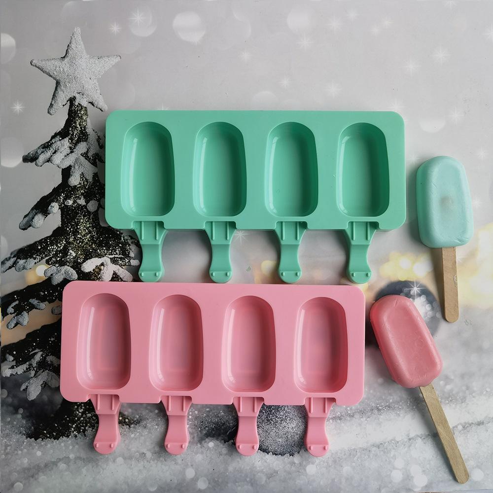 Silikon 4 Sogar Oval Eis Form mit Eis DIY Lebensmittel Grade Silikon Eis Form